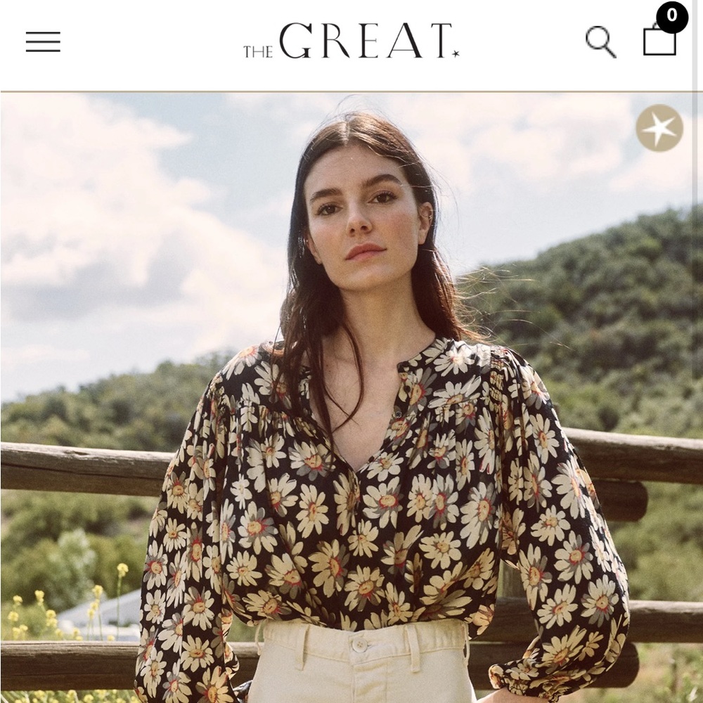 Frosted Winter Floral top by The Great in size 1